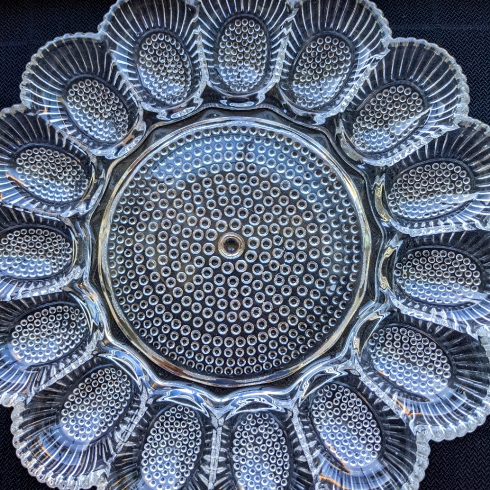 Vintage Indiana Clear Glass Egg Platter